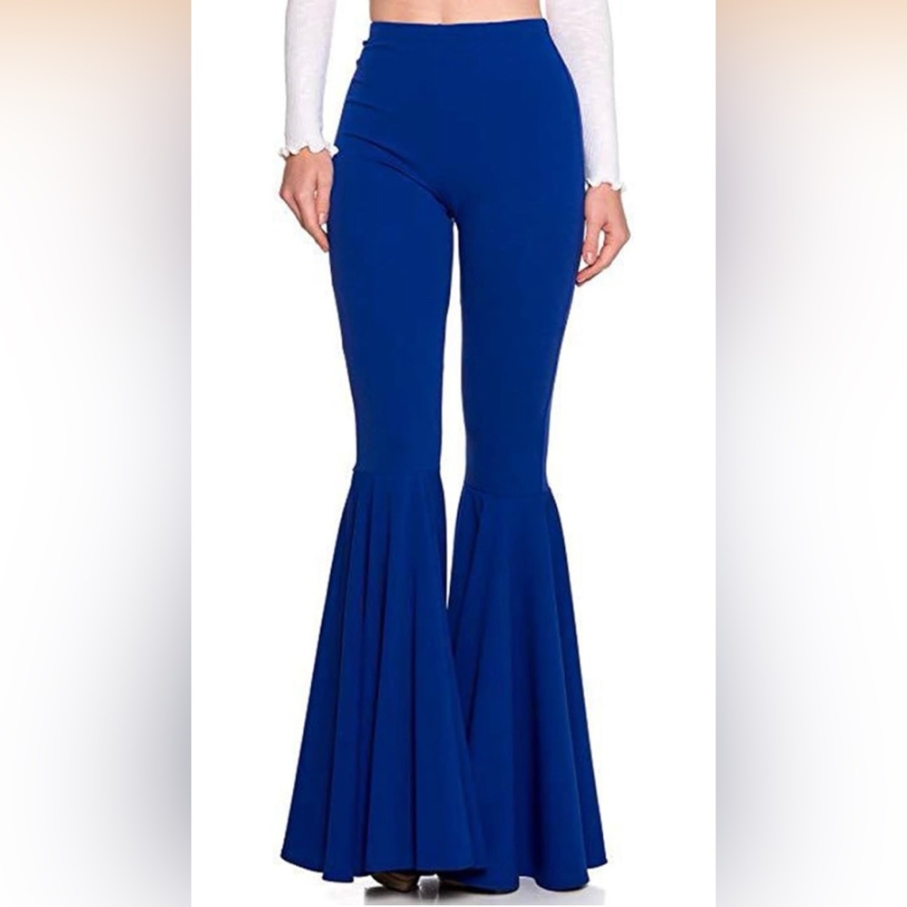 Royal Blue NWOT Fitted High Rise Stretch Flared Women's Pants
